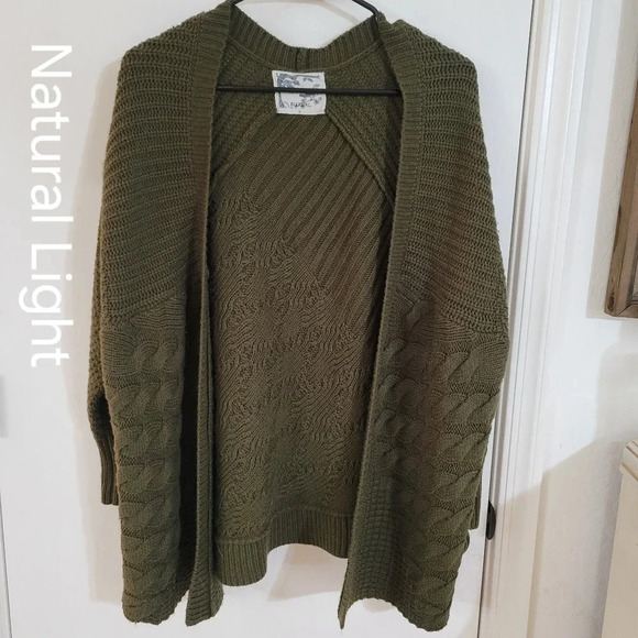 Blugirl Blumarie Green Knit Cardigan | Fall Knit Cardigan | Large Cardigan - Picture 1 of 11